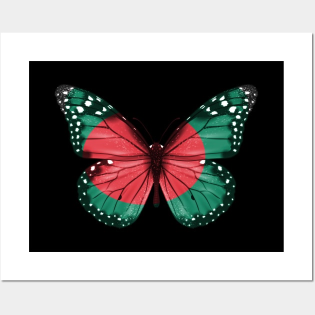 Bengali Flag  Butterfly - Gift for Bengali From Bangladesh Wall Art by Country Flags